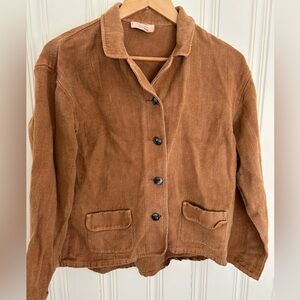 Earth Speaks Organic 100% Hemp Women’s Jacket Copper Brown Size M Boho Cottage